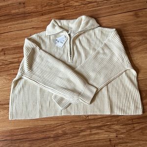BP Ivory Dove half zip sweater